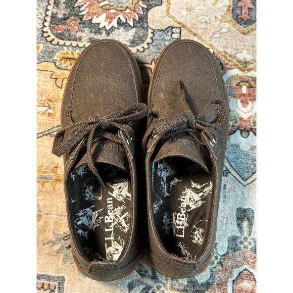 LL Bean Men's Canvas Slip On Shoes Outdoor Camping Moccasins Brown Size 8.5 - Picture 4 of 9